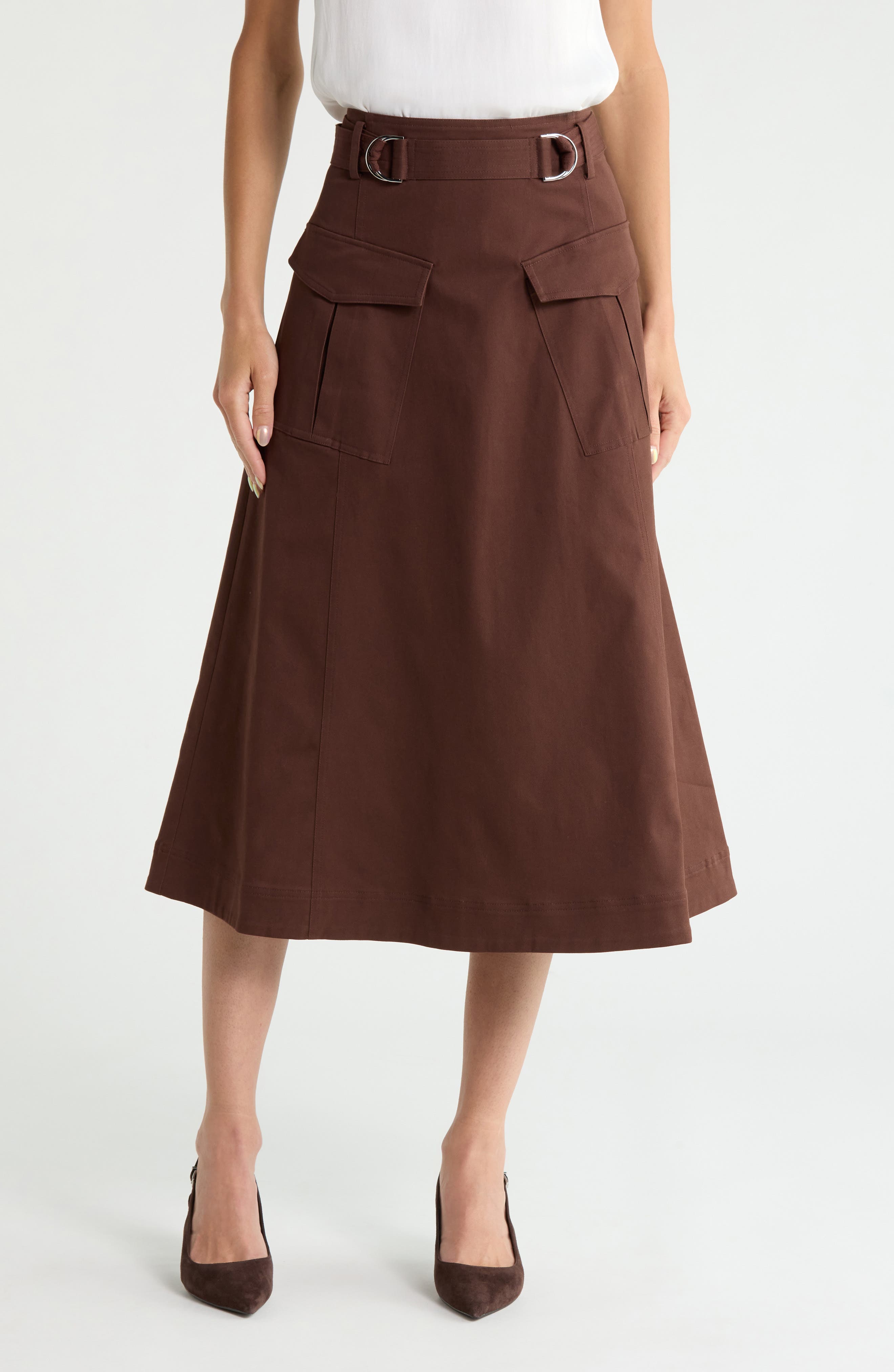 Philomena Stretch Cotton Utility Skirt