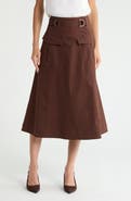 Derek Lam 10 Crosby Philomena Stretch Cotton Utility Skirt