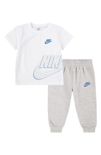 Nike Futura Swoosh T-shirt & Joggers Set In Gray