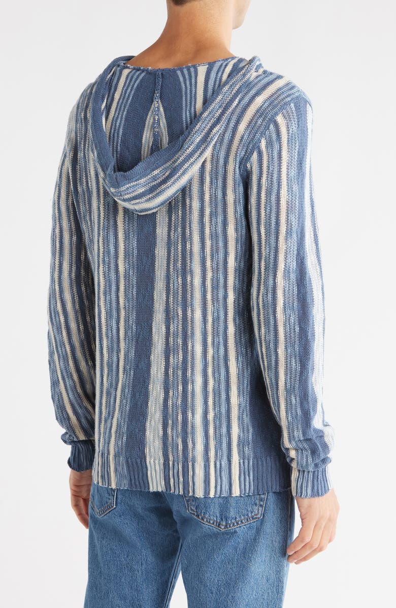Lucky Brand Baja Stripe Hooded Sweater, Alternate, color, Blue Multi Stripe