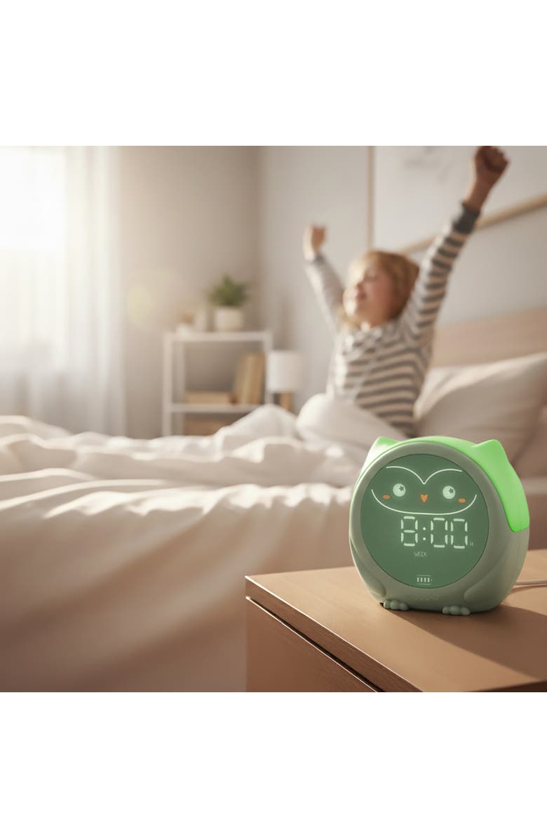 Cloud B Owlie - The Magical Sleep Trainer & Toddler Alarm Clock with Nightlight, Alternate, color, Green