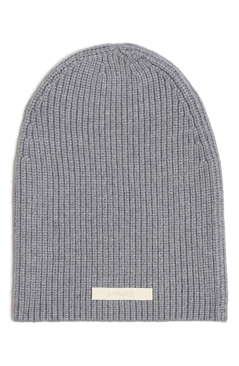 Apparis Cara Logo Patch Beanie, Main, color, Slate