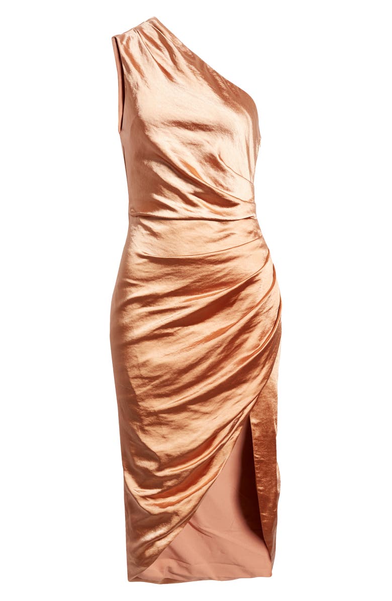 Elliatt Cassini One-Shoulder Dress, Alternate, color, Copper
