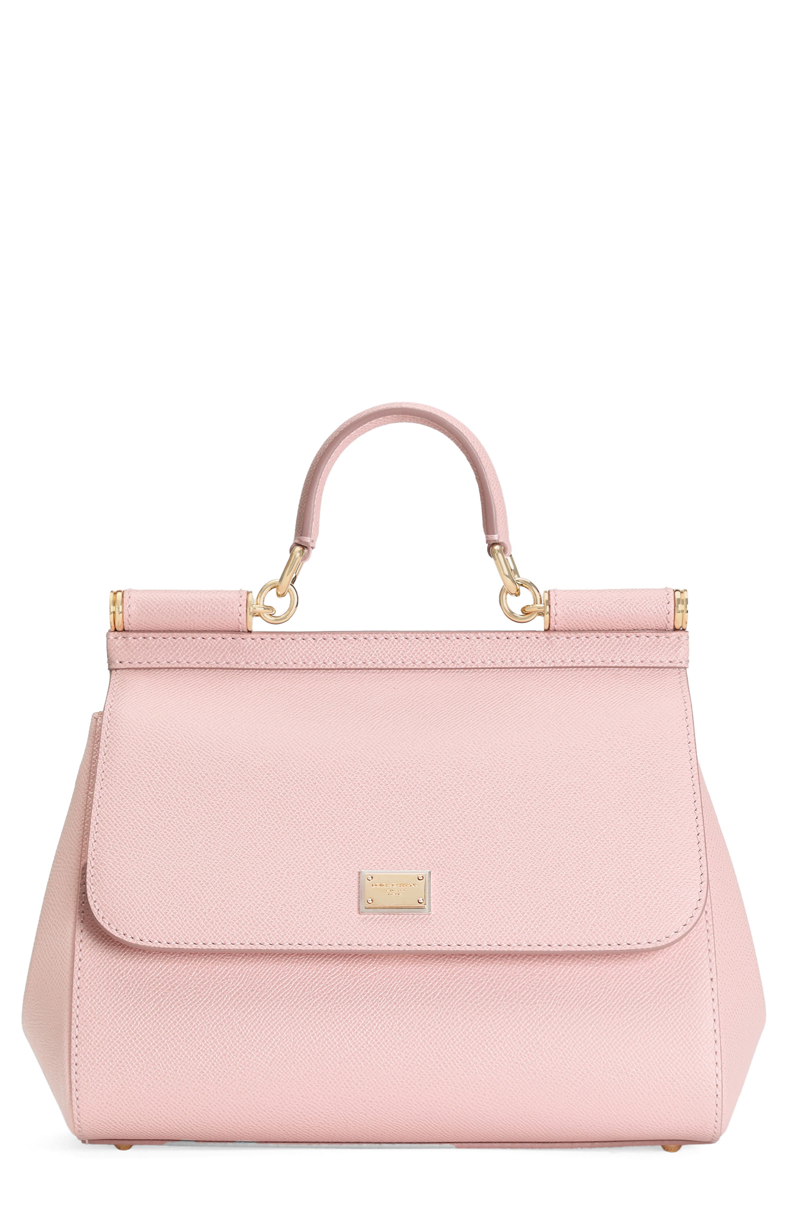 Sicily Leather Top Handle Bag, Main, color, LIGHT PINK