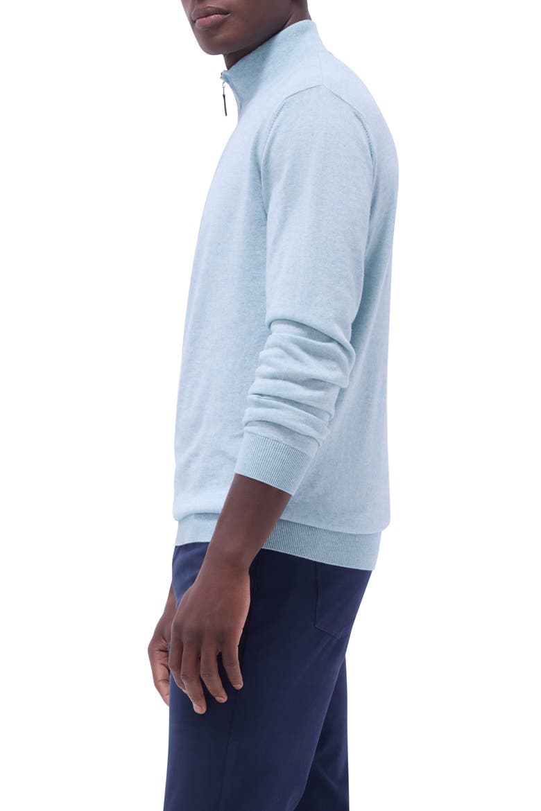 Quarter Zip Cotton & Cashmere Pullover, Alternate, color, CELADON