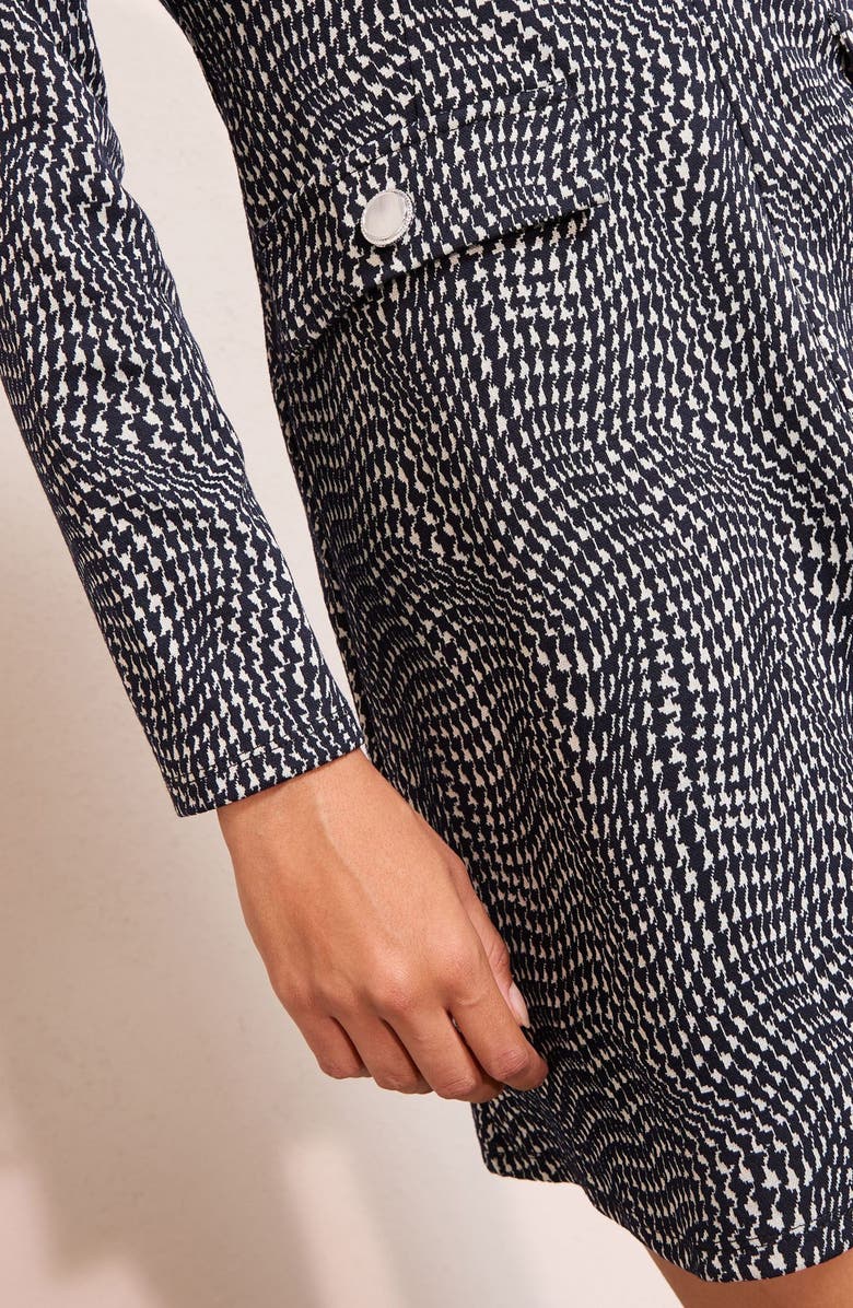 Friends Like These Long Sleeve Check Minidress, Alternate, color, Black/ White