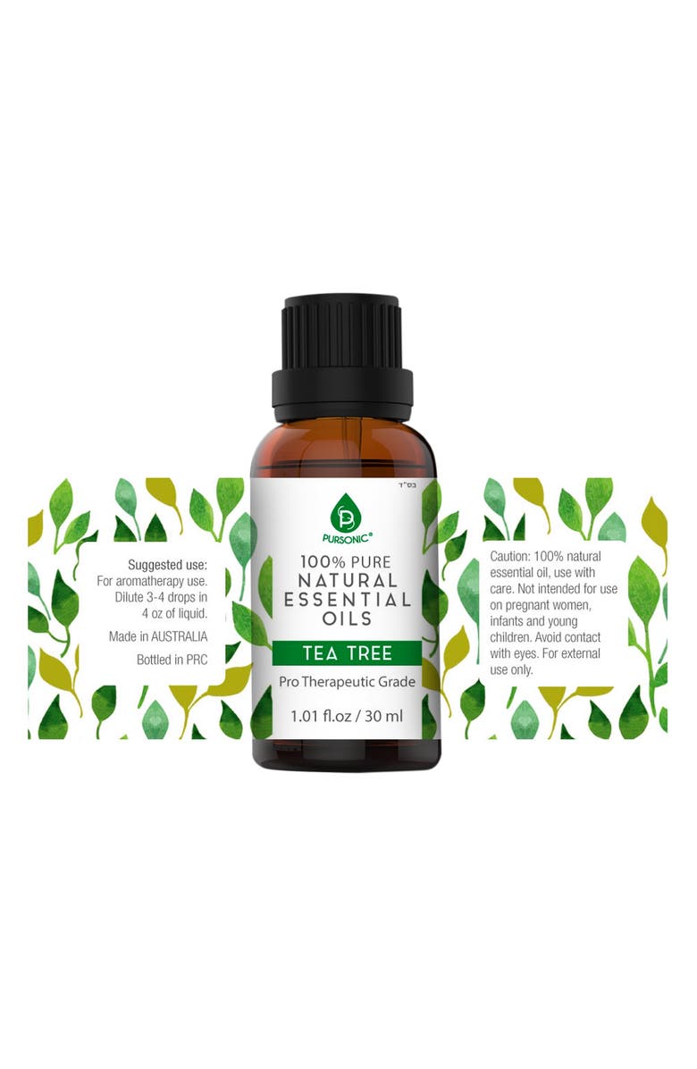 PURSONIC 100% Pure & Natural Tea Tree Essential Oils, Alternate, color, Green