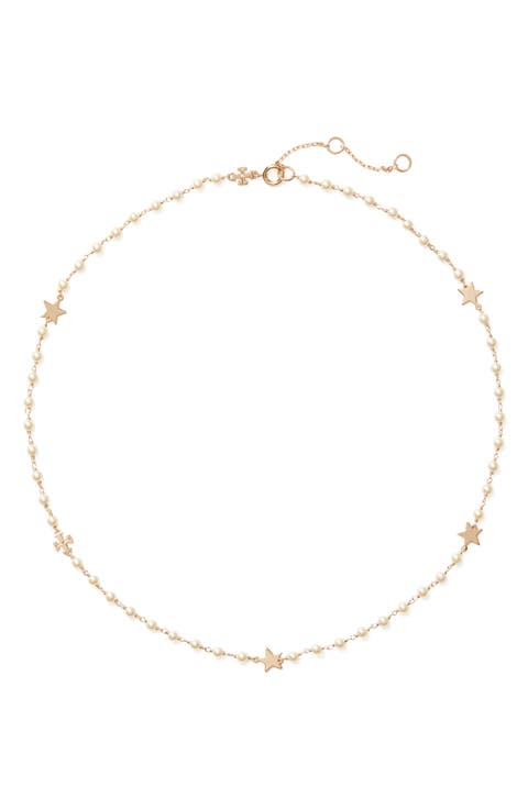 Moondance Faux Pearl Star Necklace