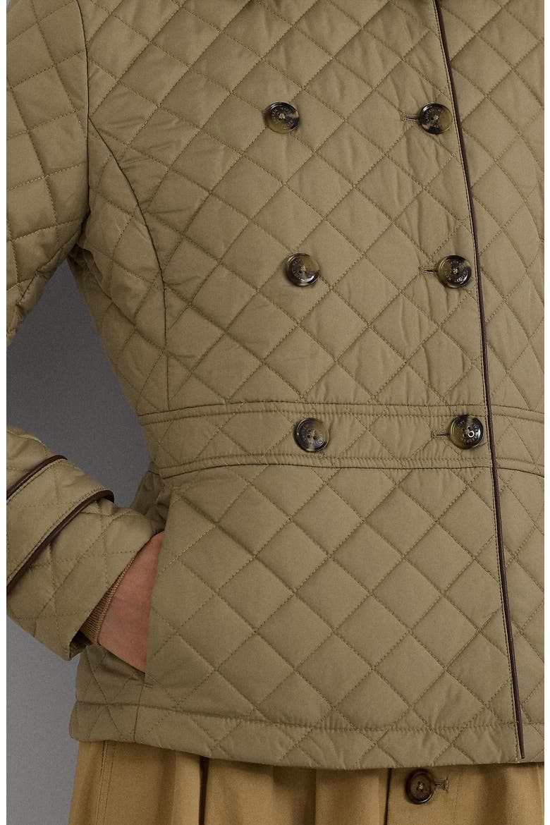 Double Breasted Quilted Jacket, Alternate, color, BIRCH TAN
