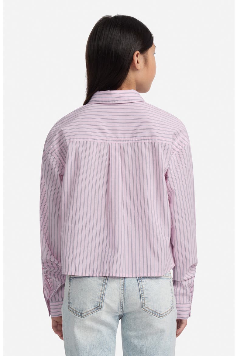 Kids' Stripe Boxy Button-Up Shirt, Alternate, color, CRADLE PINK