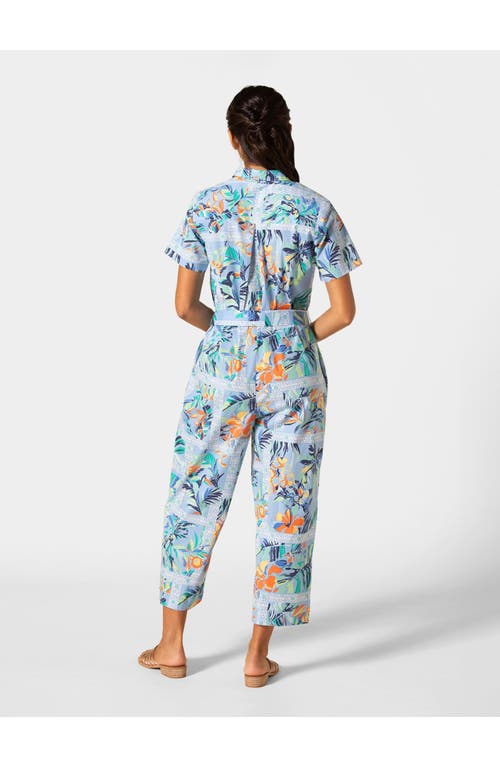 Tori Richard Block Party Kit Jumpsuit In Ming Blue