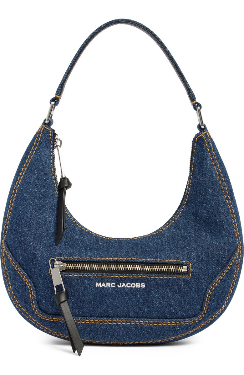 Marc Jacobs Denim Cruiser Small Crescent Shoulder Bag, Main, color,