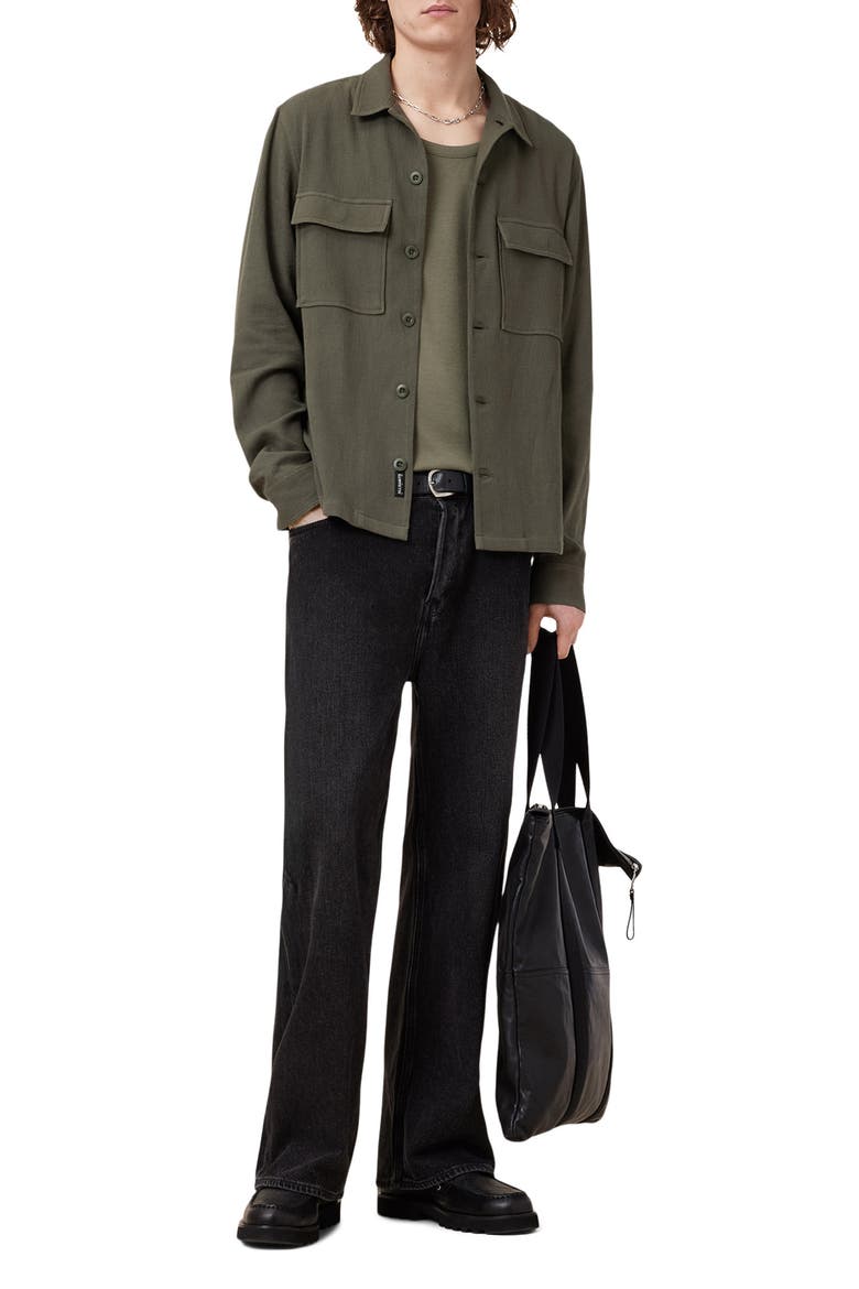 Viscar Long Sleeve Button-Up Shirt, Alternate, color, KHAKI GREEN