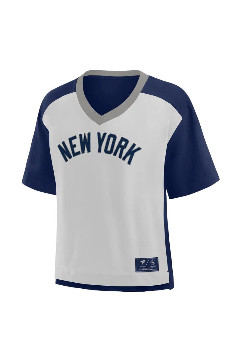 FANATICS Women's Fanatics Navy/Graphite New York Yankees Oversized Race To Win V-Neck T-Shirt, Alternate, color, Navy