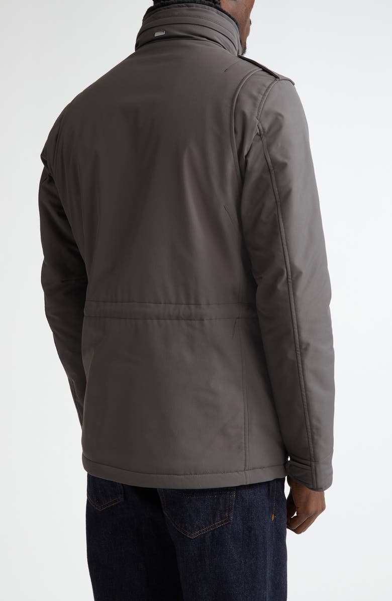 Herno Keystone Nylon Field Jacket with Faux Fur Lining, Alternate, color, 