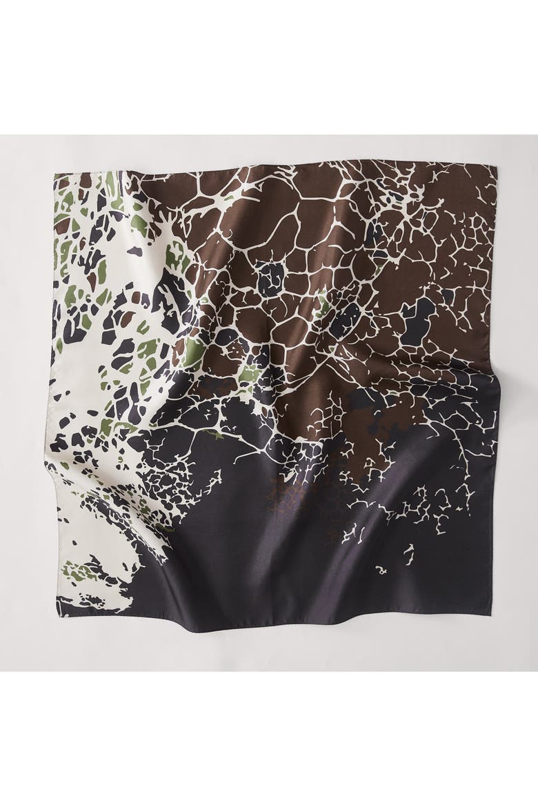 Threaded Roots Silk Scarf, Main, color, Brown/Neutral