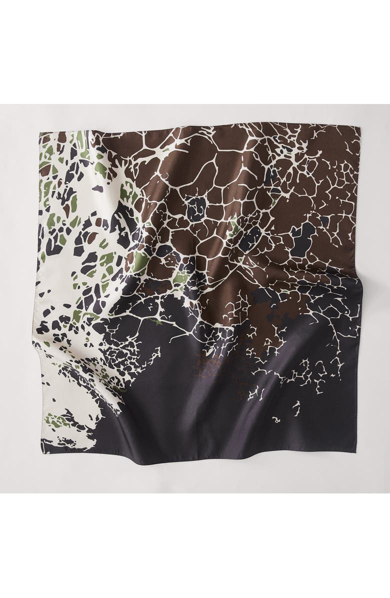 Chuks Collins x Lush Decor Threaded Roots Silk Scarf, Main, color, Brown/Neutral