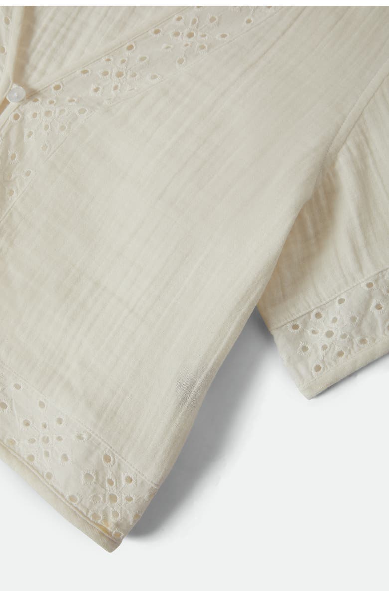 Brixton Seaside Eyelet Trim Crop Top, Alternate, color, Off White Eyelet