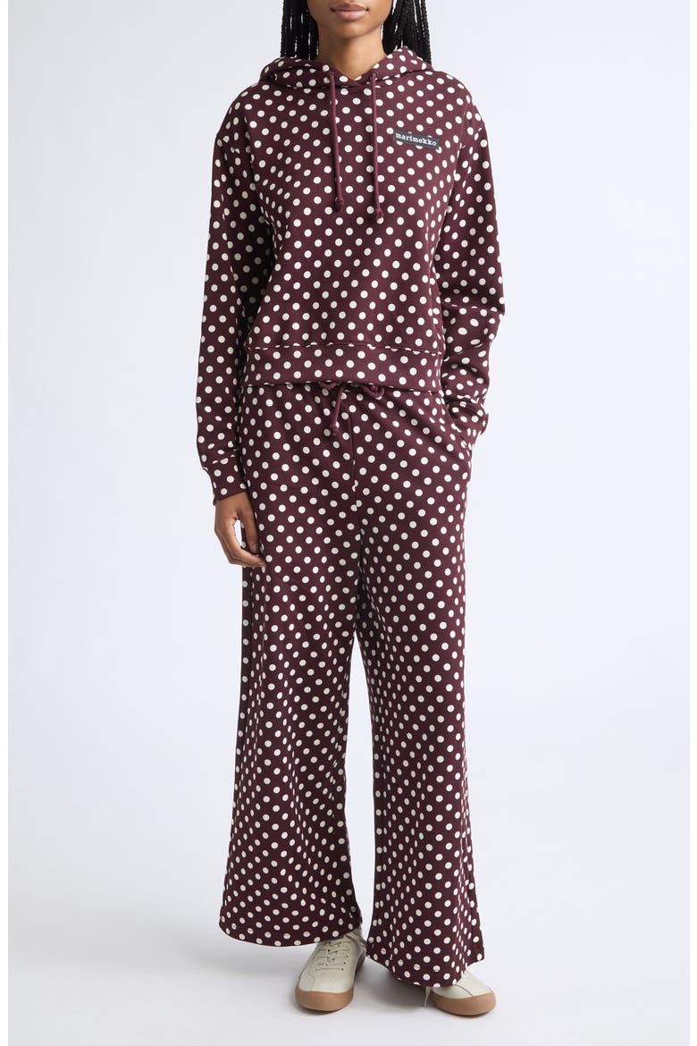 Kiki Polka Dot Cotton Drawstring Pants, Alternate, color, RED