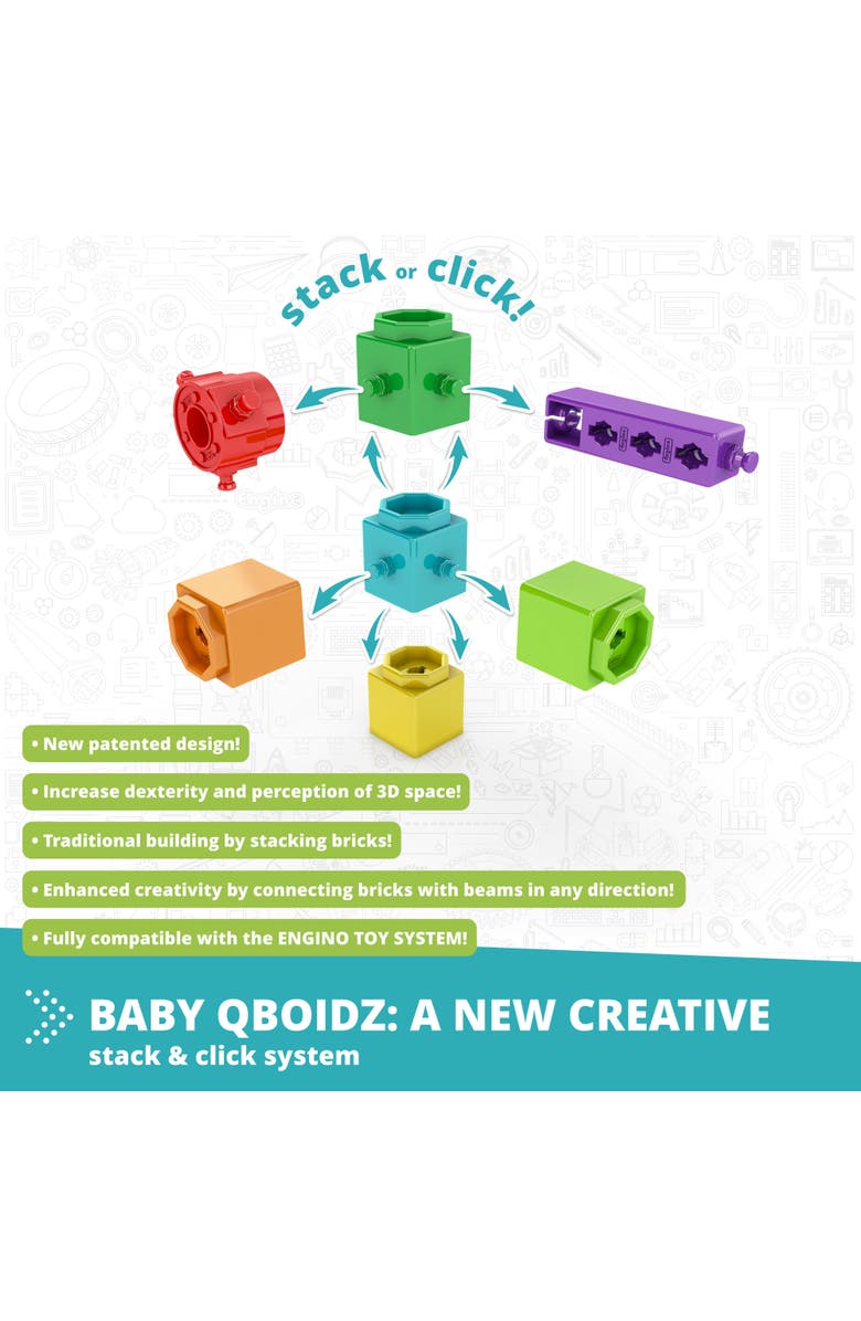 Engino Qboidz Baby My First Steps Large 72 Piece Brick Set, Alternate, color, Multicolored