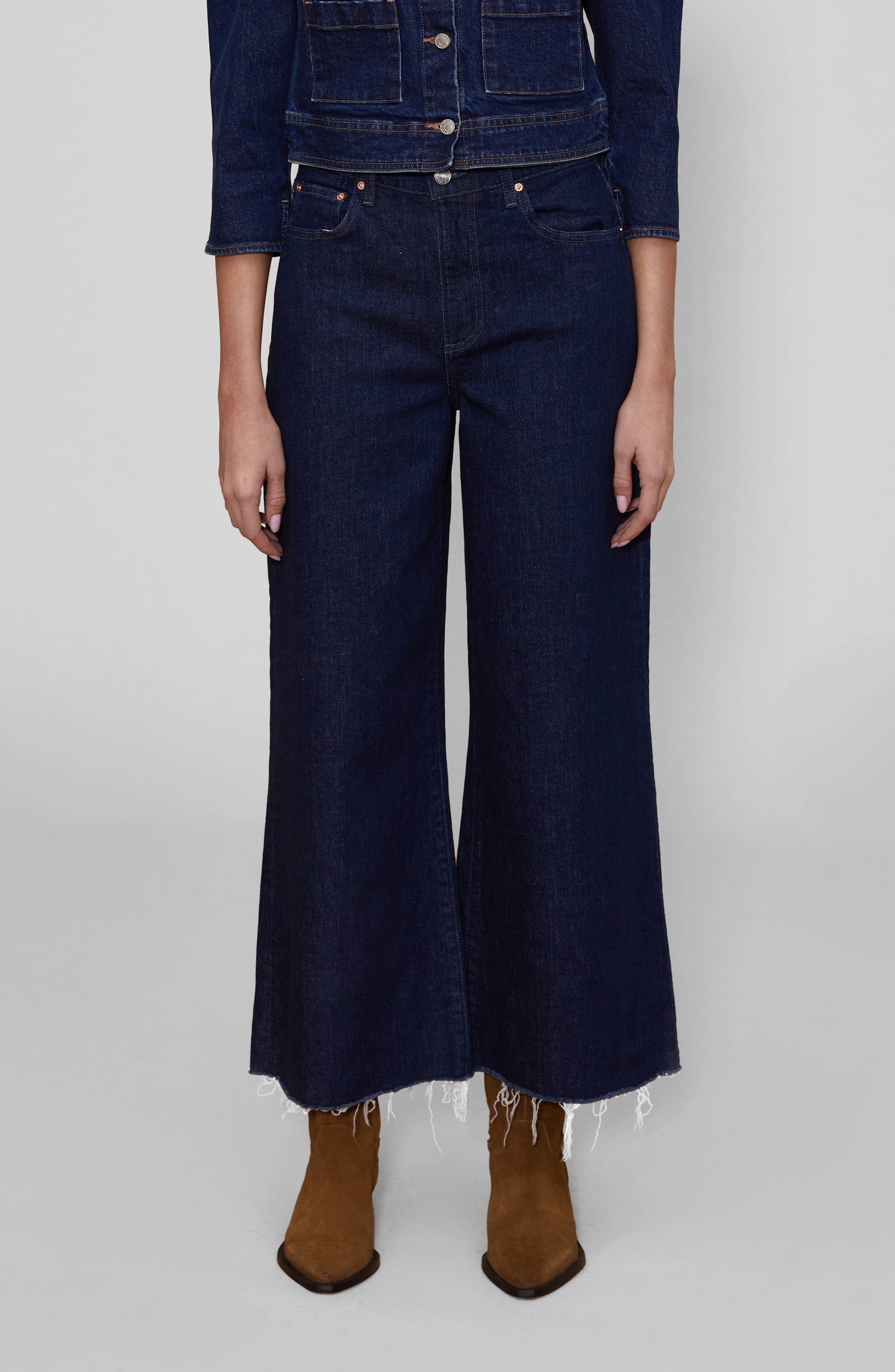 LE JEAN Juliette High Waist Ankle Wide Leg Jeans