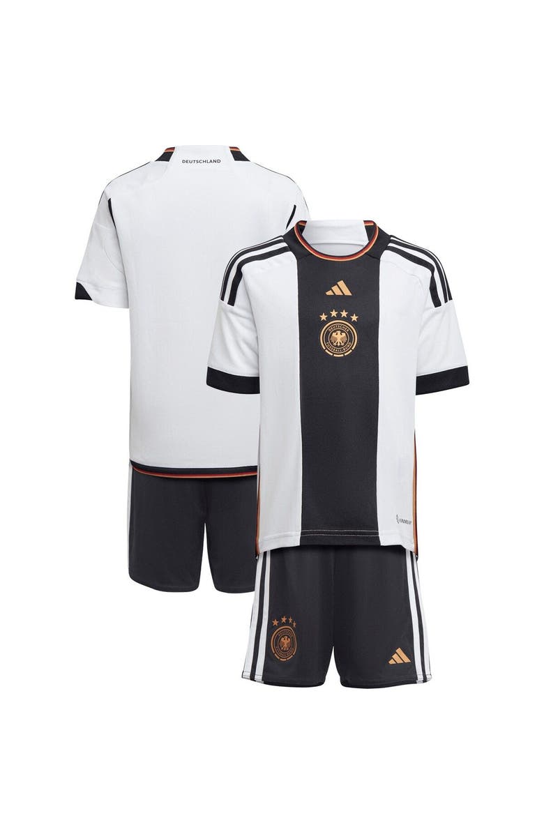 adidas Toddler adidas White/Black Germany National Team 2022/23 Home Mini Kit, Main, color,