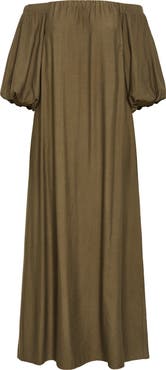 City Chic Layla Off the Shoulder Puff Sleeve Maxi Dress