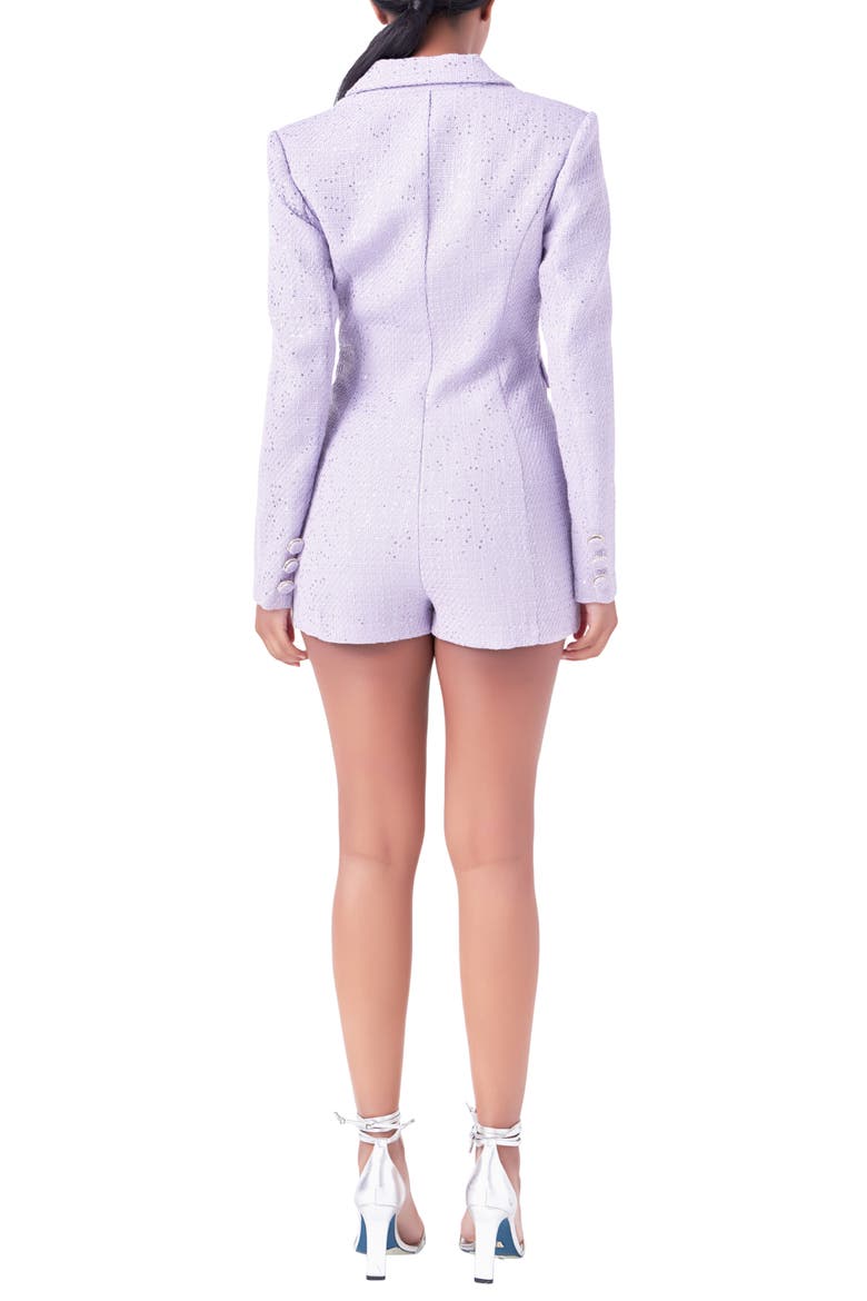 Premium Sequin Tweed Long Sleeve Blazer Minidress, Alternate, color, LILAC