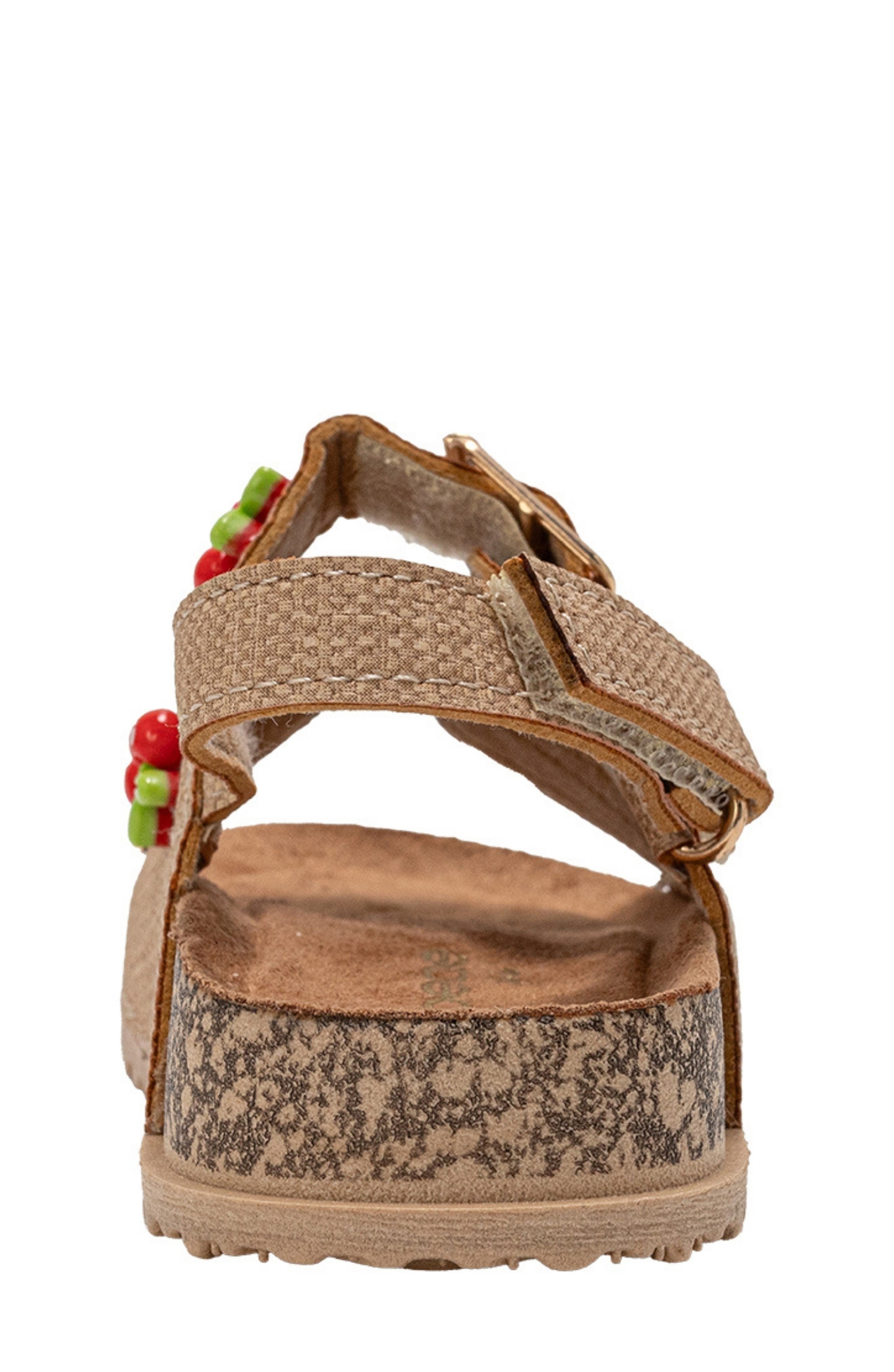 bebe Cherry Footbed Sandal, Alternate, color, Tan