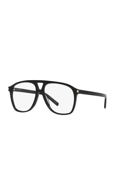 Saint Laurent 58mm Pilot Optical Glasses In Black