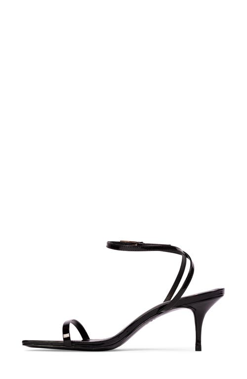 Black Suede Studio Slone Ankle Strap Sandal In Black Patent
