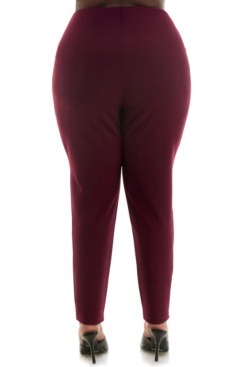Nina Leonard High Waist Tech Crepe Leggings, Alternate, color, Deep Wine