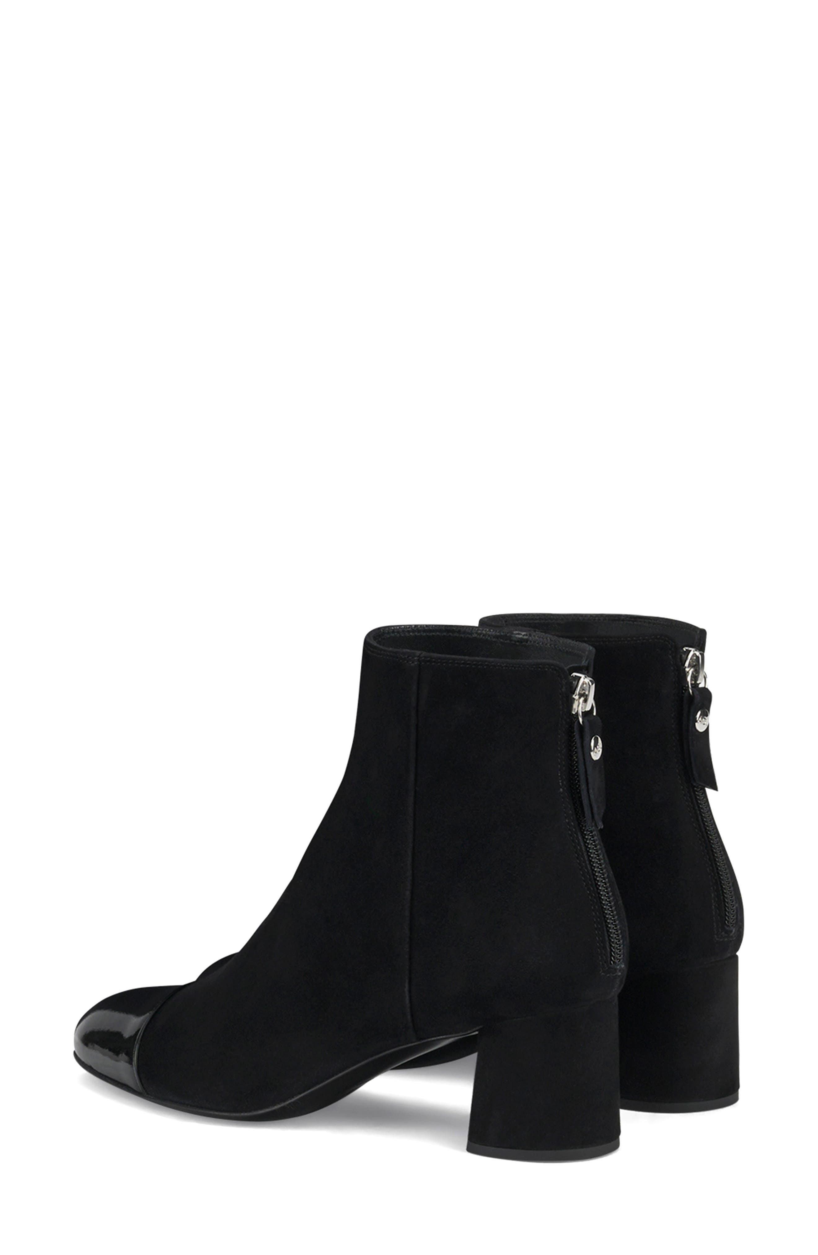 Veta Cap Toe Velour Bootie with Heel, Alternate, color, NERO-NERO