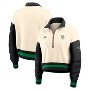 Nike Women's Nike Natural/Black Oregon Ducks Oversized Legacy Color Block Cropped Quarter-Zip Pullover