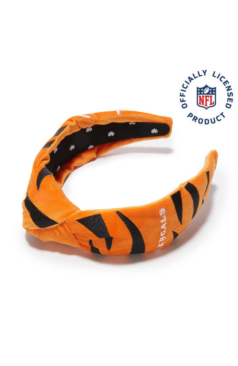 Lele Sadoughi Cincinnati Bengals Embroidered Knotted Headband, Main, color, Orange 800