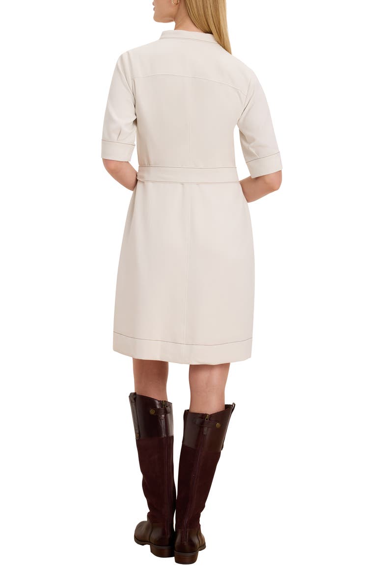 Camilla Tie Waist Crepe Dress, Alternate, color, COCONUT