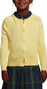 Lands' End School Uniform Girls Cotton Modal Cardigan Sweater
