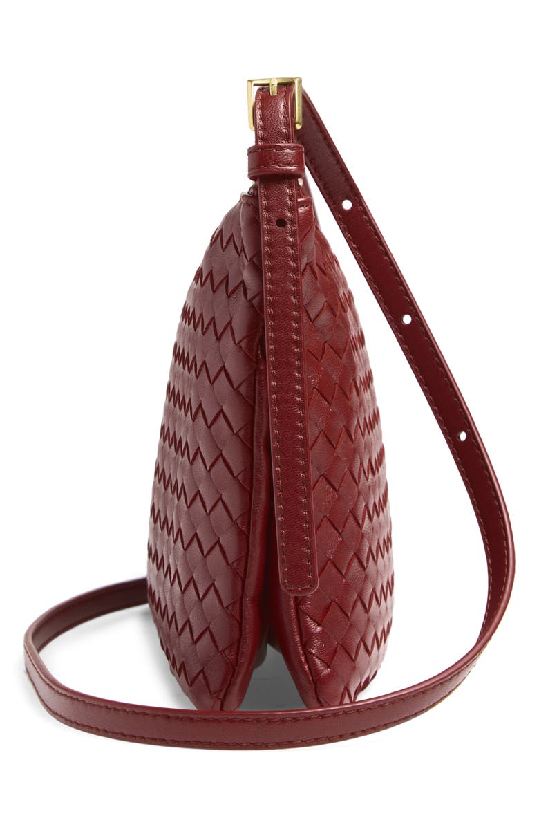 Bottega Veneta Medium Piccolo Intrecciato Leather Wallet on a Strap, Alternate, color, 6569 Lava Red-Brass V