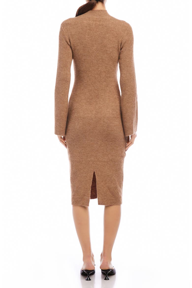 Mock Neck Long Sleeve Rib Sweater Dress, Alternate, color, EAR