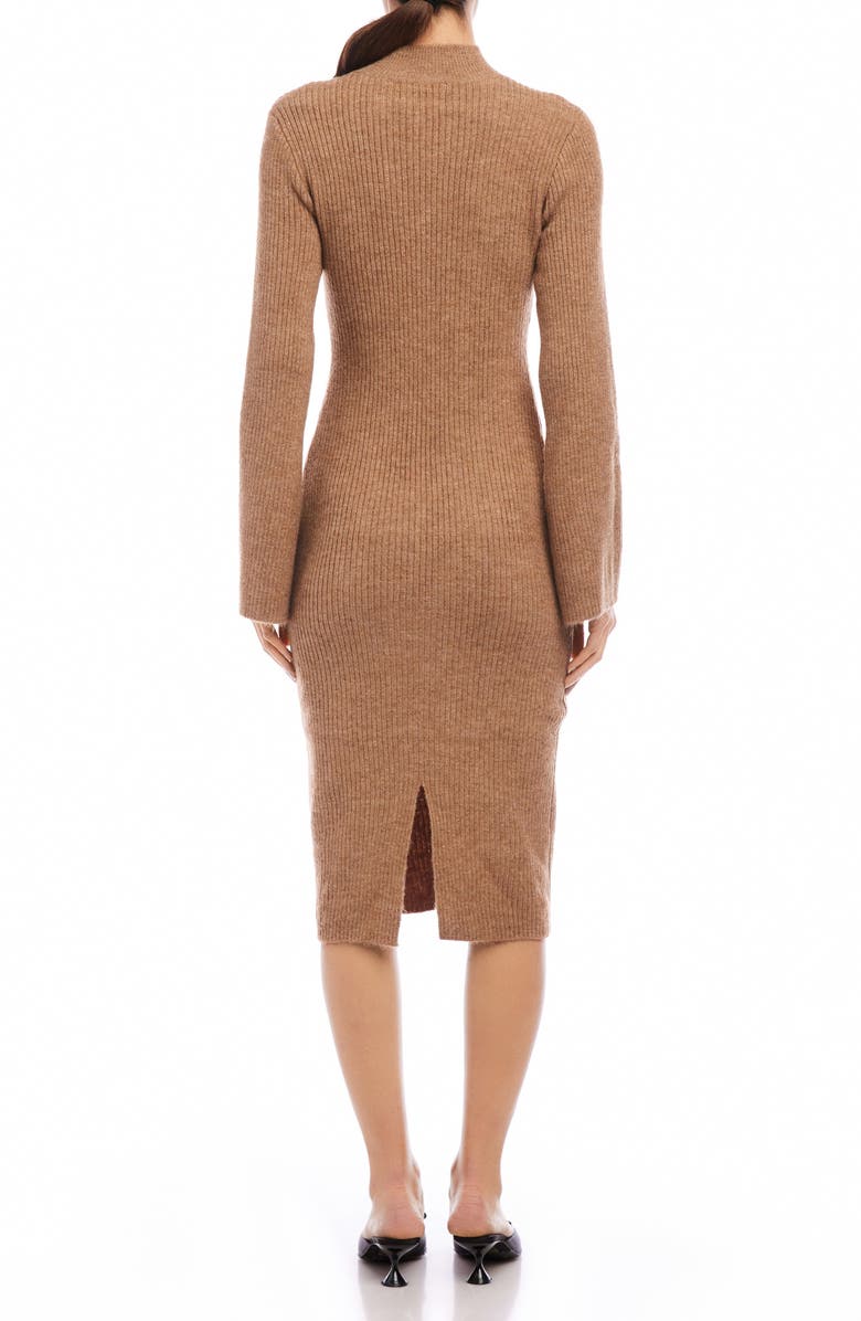 FIFTEEN TWENTY Mock Neck Long Sleeve Rib Sweater Dress, Alternate, color, Ear