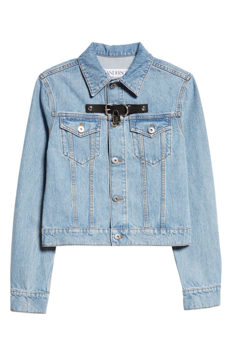 JW Anderson Padlock Strap Denim Trucker Jacket, Alternate, color, 