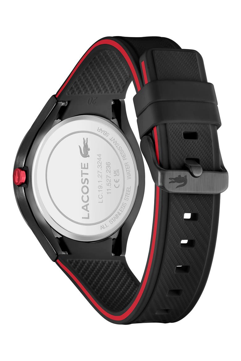 Ollie Silicone Strap Watch, 44mm, Alternate, color, BLACK