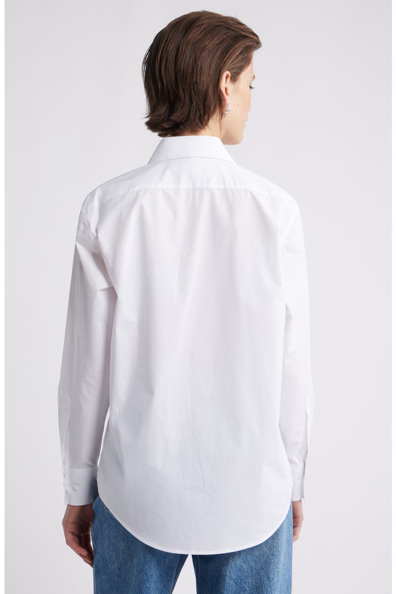 Cotton Poplin Button-Up Shirt, Alternate, color, WHITE