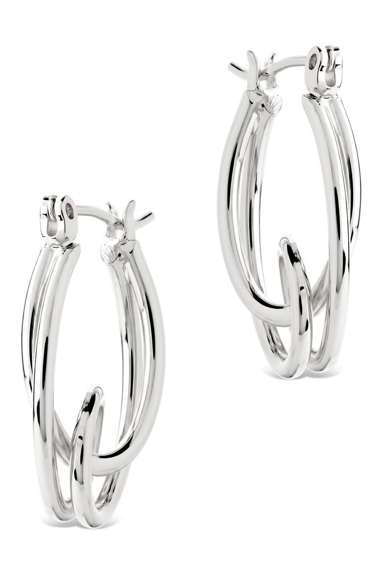 Hayden Sculpted Wave Hoop Earrings, Alternate, color, SILVER
