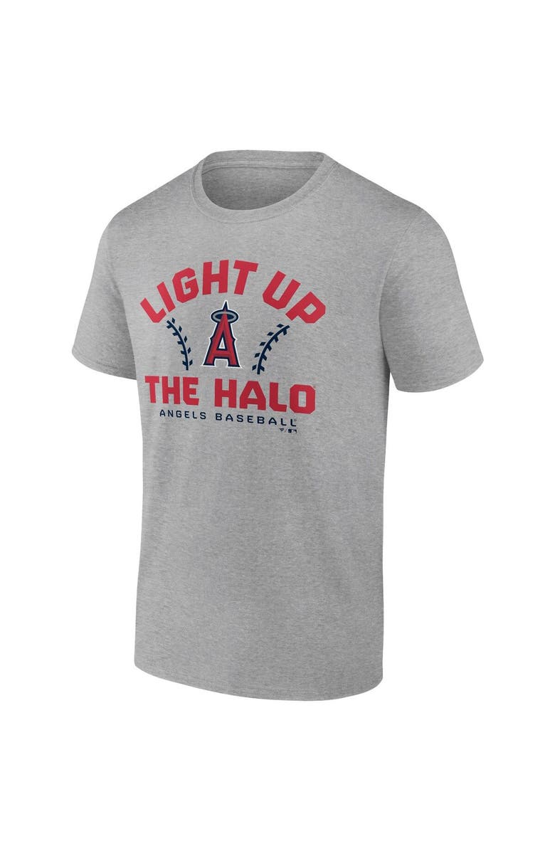 FANATICS Men's Fanatics Branded Heathered Gray Los Angeles Angels Iconic Go for Two T-Shirt, Alternate, color, 