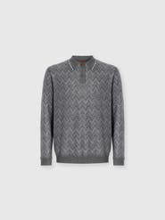 Missoni Long-sleeve Cashmere Zig Zag Polo Shirt