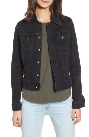 Ag Robyn Crop Denim Jacket In Black