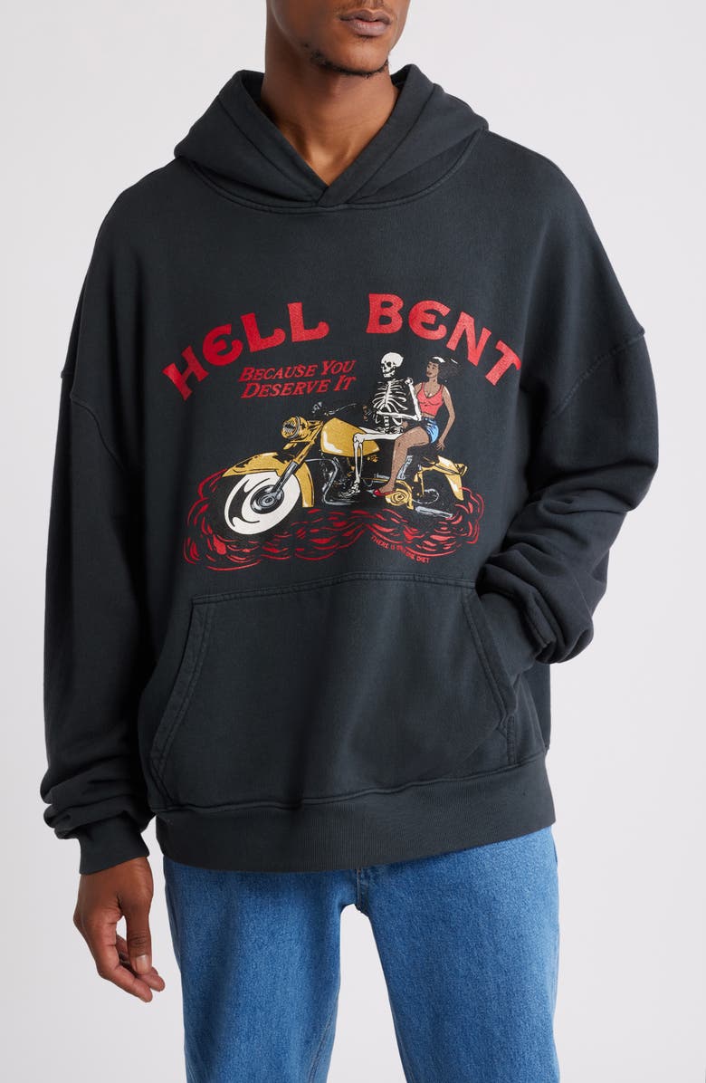 DIET STARTS MONDAY Hell Bent Graphic Hoodie, Main, color, 