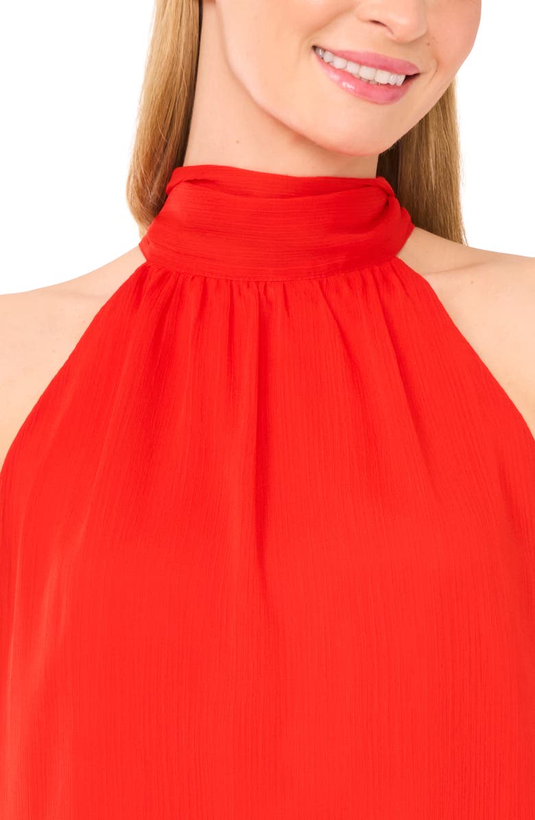 CeCe Halter Neck Yoryu Top, Alternate, color, Fiery Red
