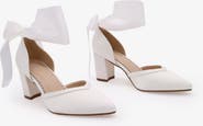 Kailee P Sally Satin Block Heels with Wrapped Satin Tie